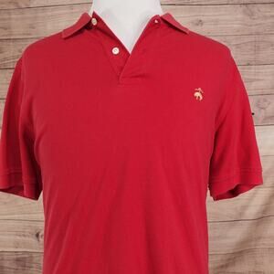 Brooks Brothers Performance Polo Shirt Mens Large Red Supima Cotton Stretch